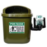 Lixeira Cata Caca 40 Litros Verde Com 1075 Saquinhos Pipicão